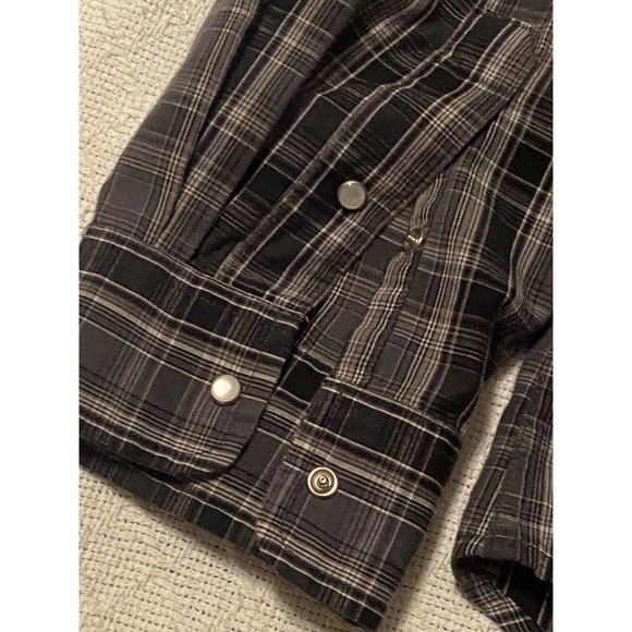 Levis Pearl Snap Shirt Mens XL Black Plaid Check Long Sleeve Western - Picture 15 of 16